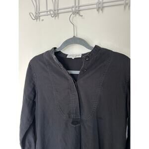 Apiece Apart Black Popover Button-up Shift Dress